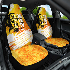 Legend Bob Reggae Afro Car Seat Cover One Love One Heart Tropical Leaf