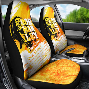 Legend Bob Reggae Afro Car Seat Cover One Love One Heart Tropical Leaf