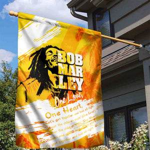 Legend Bob Reggae Afro Garden Flag One Love One Heart Tropical Leaf