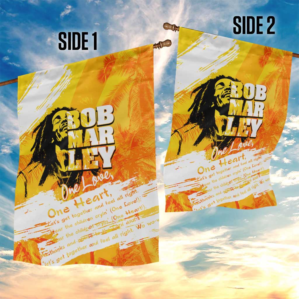 Legend Bob Reggae Afro Garden Flag One Love One Heart Tropical Leaf