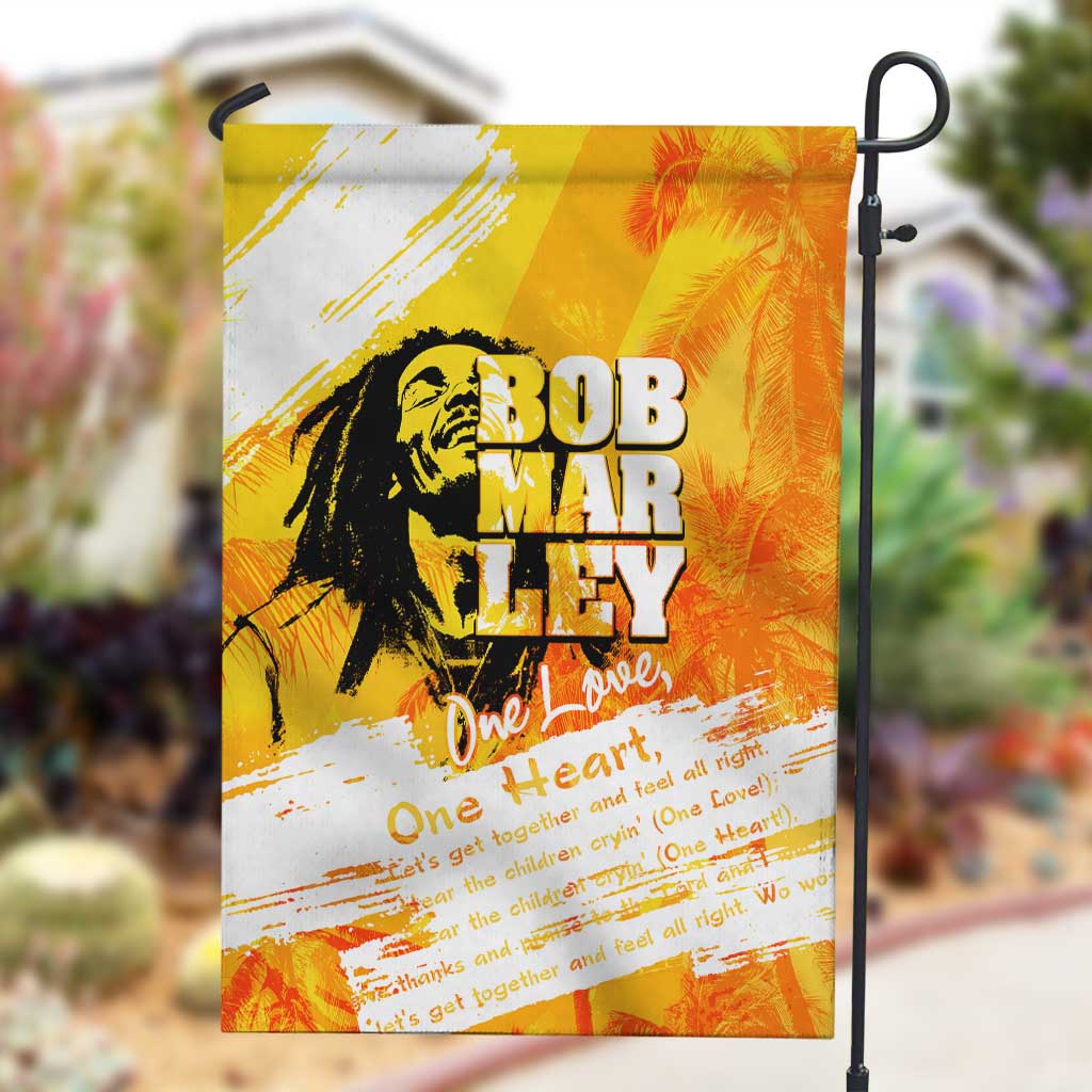 Legend Bob Reggae Afro Garden Flag One Love One Heart Tropical Leaf