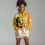 Legend Bob Reggae Afro Hoodie Dress One Love One Heart Tropical Leaf