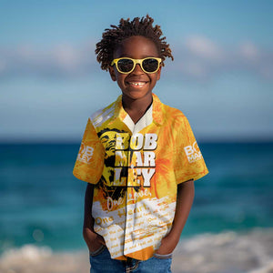 Legend Bob Reggae Afro Kid Hawaiian Shirt One Love One Heart Tropical Leaf
