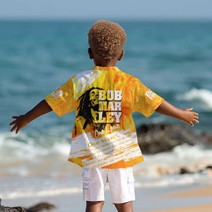 Legend Bob Reggae Afro Kid Hawaiian Shirt One Love One Heart Tropical Leaf