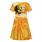 Legend Bob Reggae Afro Kid Short Sleeve Dress One Love One Heart Tropical Leaf