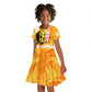 Legend Bob Reggae Afro Kid Short Sleeve Dress One Love One Heart Tropical Leaf