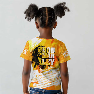 Legend Bob Reggae Afro Kid T shirt One Love One Heart Tropical Leaf