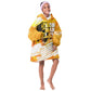 Legend Bob Reggae Afro Kid Wearable Blanket Hoodie One Love One Heart Tropical Leaf