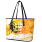 Legend Bob Reggae Afro Leather Tote Bag One Love One Heart Tropical Leaf