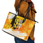 Legend Bob Reggae Afro Leather Tote Bag One Love One Heart Tropical Leaf