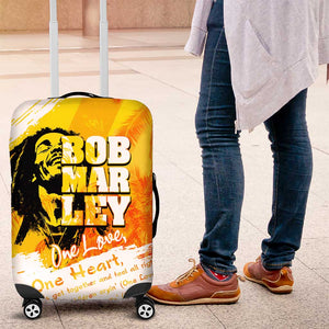 Legend Bob Reggae Afro Luggage Cover One Love One Heart Tropical Leaf