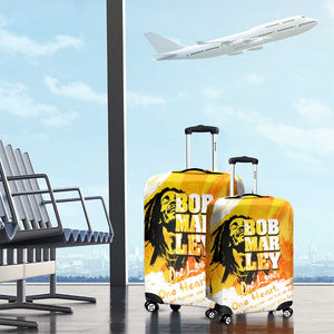Legend Bob Reggae Afro Luggage Cover One Love One Heart Tropical Leaf
