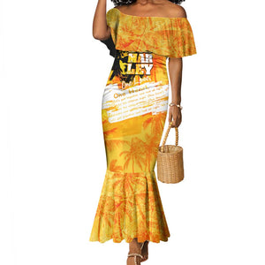 Legend Bob Reggae Afro Mermaid Dress One Love One Heart Tropical Leaf