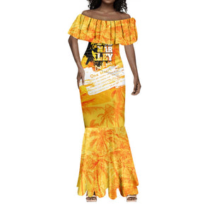 Legend Bob Reggae Afro Mermaid Dress One Love One Heart Tropical Leaf