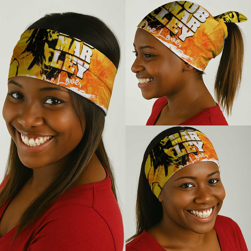 Legend Bob Reggae Afro Neck Gaiter One Love One Heart Tropical Leaf DT02