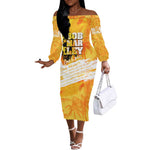Legend Bob Reggae Afro Off The Shoulder Long Sleeve Dress One Love One Heart Tropical Leaf