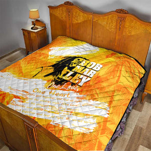 Legend Bob Reggae Afro Quilt One Love One Heart Tropical Leaf