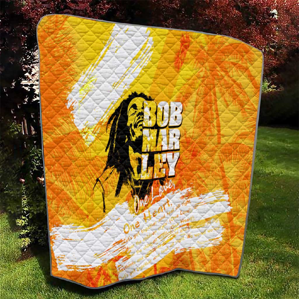 Legend Bob Reggae Afro Quilt One Love One Heart Tropical Leaf