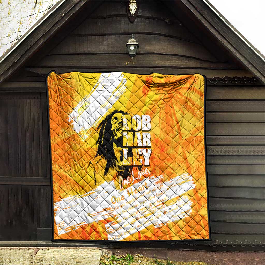 Legend Bob Reggae Afro Quilt One Love One Heart Tropical Leaf