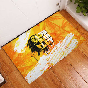 Legend Bob Reggae Afro Rubber Doormat One Love One Heart Tropical Leaf