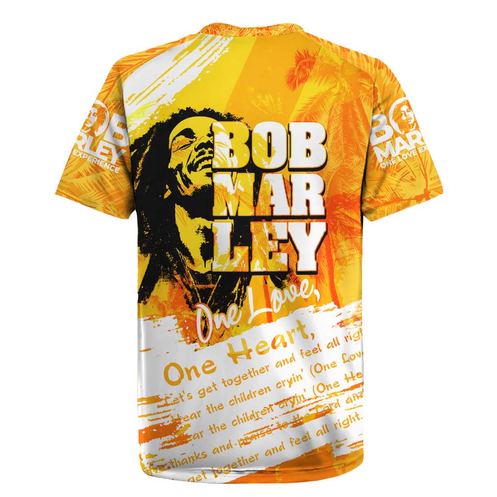 Legend Bob Reggae Afro Rugby Jersey One Love One Heart Tropical Leaf