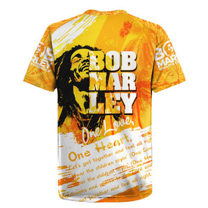 Legend Bob Reggae Afro Rugby Jersey One Love One Heart Tropical Leaf