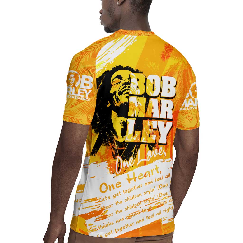 Legend Bob Reggae Afro Rugby Jersey One Love One Heart Tropical Leaf
