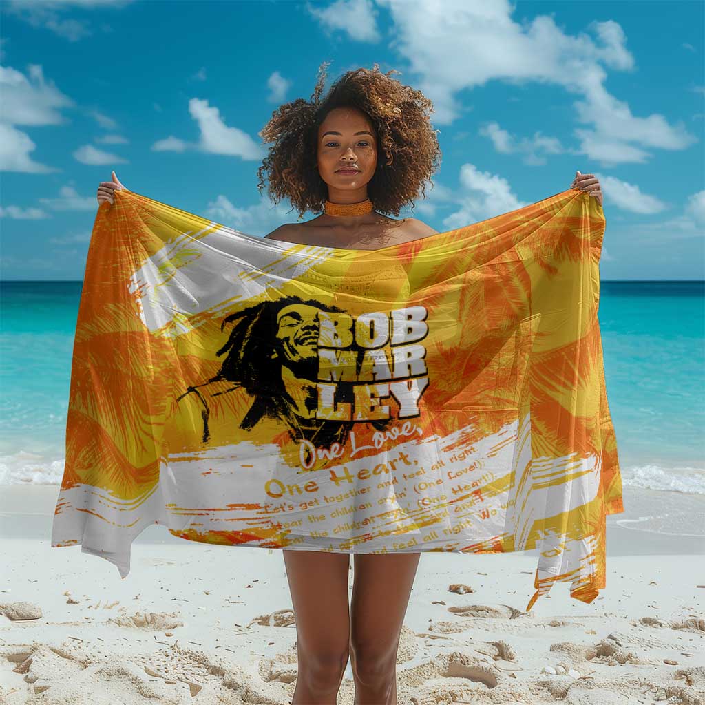 Legend Bob Reggae Afro Sarong One Love One Heart Tropical Leaf