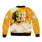 Legend Bob Reggae Afro Sleeve Zip Bomber Jacket One Love One Heart Tropical Leaf