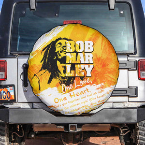 Legend Bob Reggae Afro Spare Tire Cover One Love One Heart Tropical Leaf