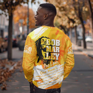 Legend Bob Reggae Afro Sweatshirt One Love One Heart Tropical Leaf