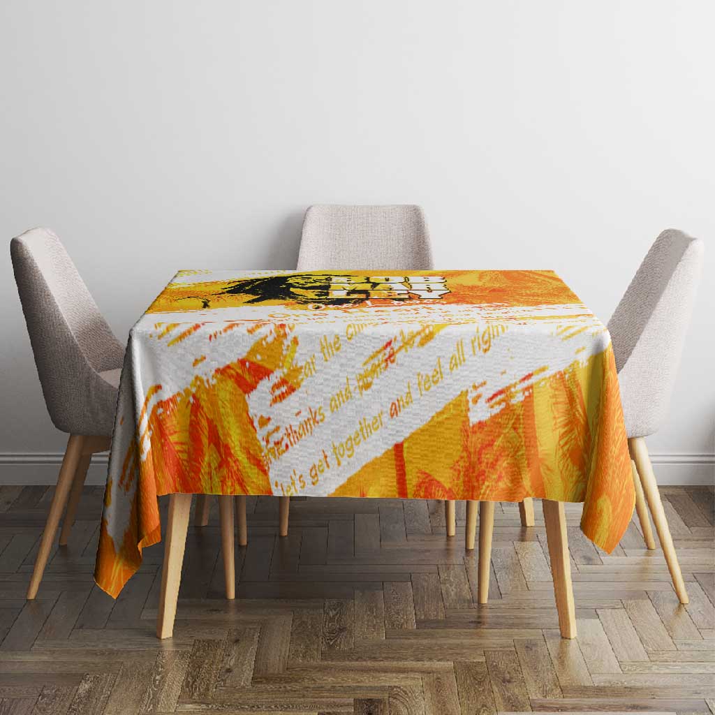 Legend Bob Reggae Afro Tablecloth One Love One Heart Tropical Leaf