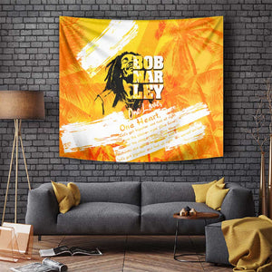 Legend Bob Reggae Afro Tapestry One Love One Heart Tropical Leaf