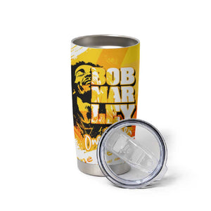Legend Bob Reggae Afro Tumbler Cup One Love One Heart Tropical Leaf