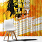Legend Bob Reggae Afro Window Curtain One Love One Heart Tropical Leaf