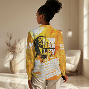 Legend Bob Reggae Afro Women Casual Shirt One Love One Heart Tropical Leaf