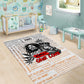 Afro King of Reggae Legend Bob Area Rug Rastafari Lion Cannabis Typography Style