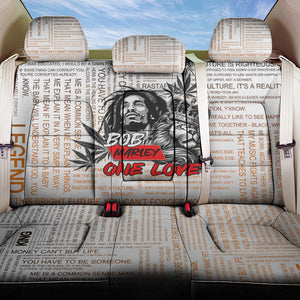 Afro King of Reggae Legend Bob Back Car Seat Cover Rastafari Lion Cannabis Typography Style