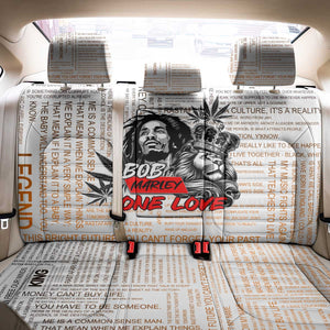 Afro King of Reggae Legend Bob Back Car Seat Cover Rastafari Lion Cannabis Typography Style
