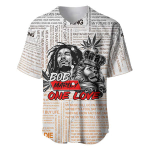 Afro King of Reggae Legend Bob Baseball Jersey Rastafari Lion Cannabis Typography Style