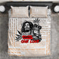 Afro King of Reggae Legend Bob Bedding Set Rastafari Lion Cannabis Typography Style