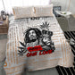 Afro King of Reggae Legend Bob Bedding Set Rastafari Lion Cannabis Typography Style