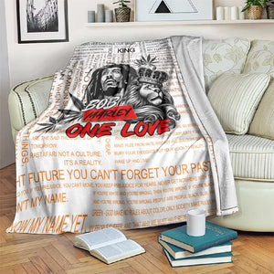 Afro King of Reggae Legend Bob Blanket Rastafari Lion Cannabis Typography Style