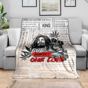 Afro King of Reggae Legend Bob Blanket Rastafari Lion Cannabis Typography Style