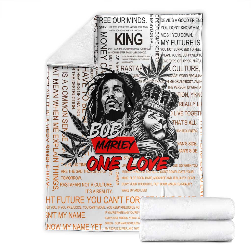 Afro King of Reggae Legend Bob Blanket Rastafari Lion Cannabis Typography Style