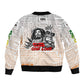 Afro King of Reggae Legend Bob Bomber Jacket Rastafari Lion Cannabis Typography Style