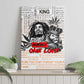 Afro King of Reggae Legend Bob Canvas Wall Art Rastafari Lion Cannabis Typography Style