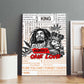 Afro King of Reggae Legend Bob Canvas Wall Art Rastafari Lion Cannabis Typography Style