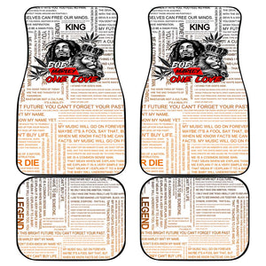 Afro King of Reggae Legend Bob Car Mats Rastafari Lion Cannabis Typography Style