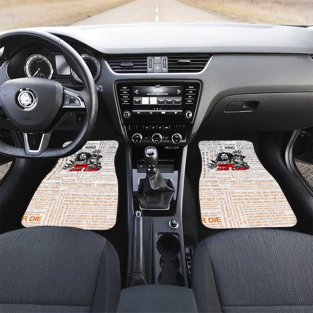 Afro King of Reggae Legend Bob Car Mats Rastafari Lion Cannabis Typography Style